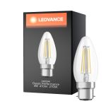 Ledvance Classic Performance LED Bulbo B22d Candela Filamento Chiara 4W 470lm - 827 Bianco Molto Caldo | Sostitutiva 40W