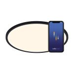 Nordlux Oja Smart 42 Luce da soffitto Metallo Nero 20W 2300lm - 827-865 Regolabile Bianca | 424mm - Wifi e Blutooth Dimmerabile