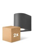 Pacco doppio D'Lite Luce Da Parete Vossem Aluminium Nero| IP54 - Adatto per 1x GU10