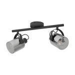 Eglo Luce da soffitto Berregas Acciaio Nero Cromo | IP20 - Adatto per 2x E27 