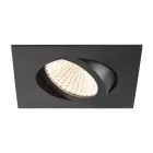 SLV New Tria 68 Faretti Aluminium Nero Piazza 8.3W 705lm 60D - 927 Bianco Molto Caldo | Ritaglio 68mm - Miglior Resa Cromatica - Dimmerabile 